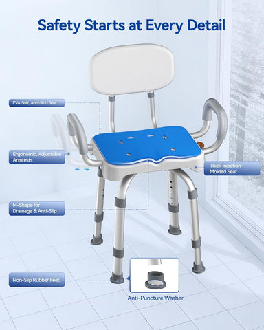 Allvibrant Swivel Shower Chair