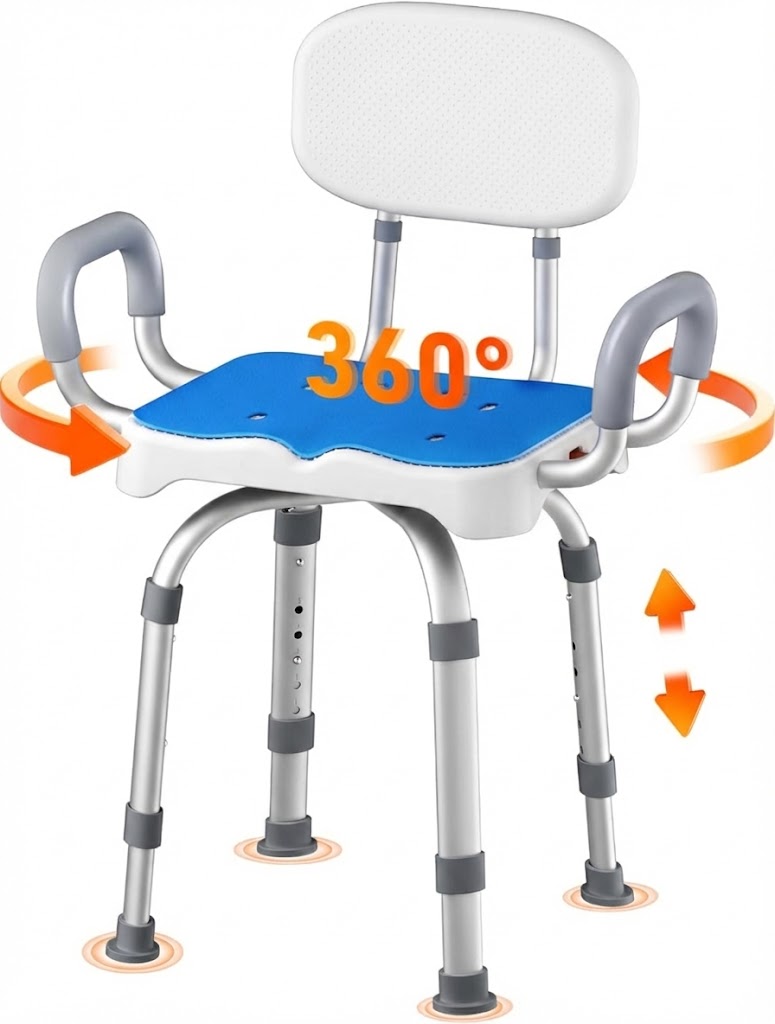 Allvibrant Swivel Shower Chair