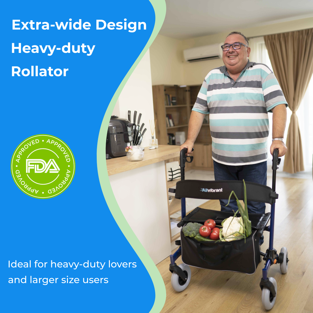 Allvibrant Bariatric Rollator Walker